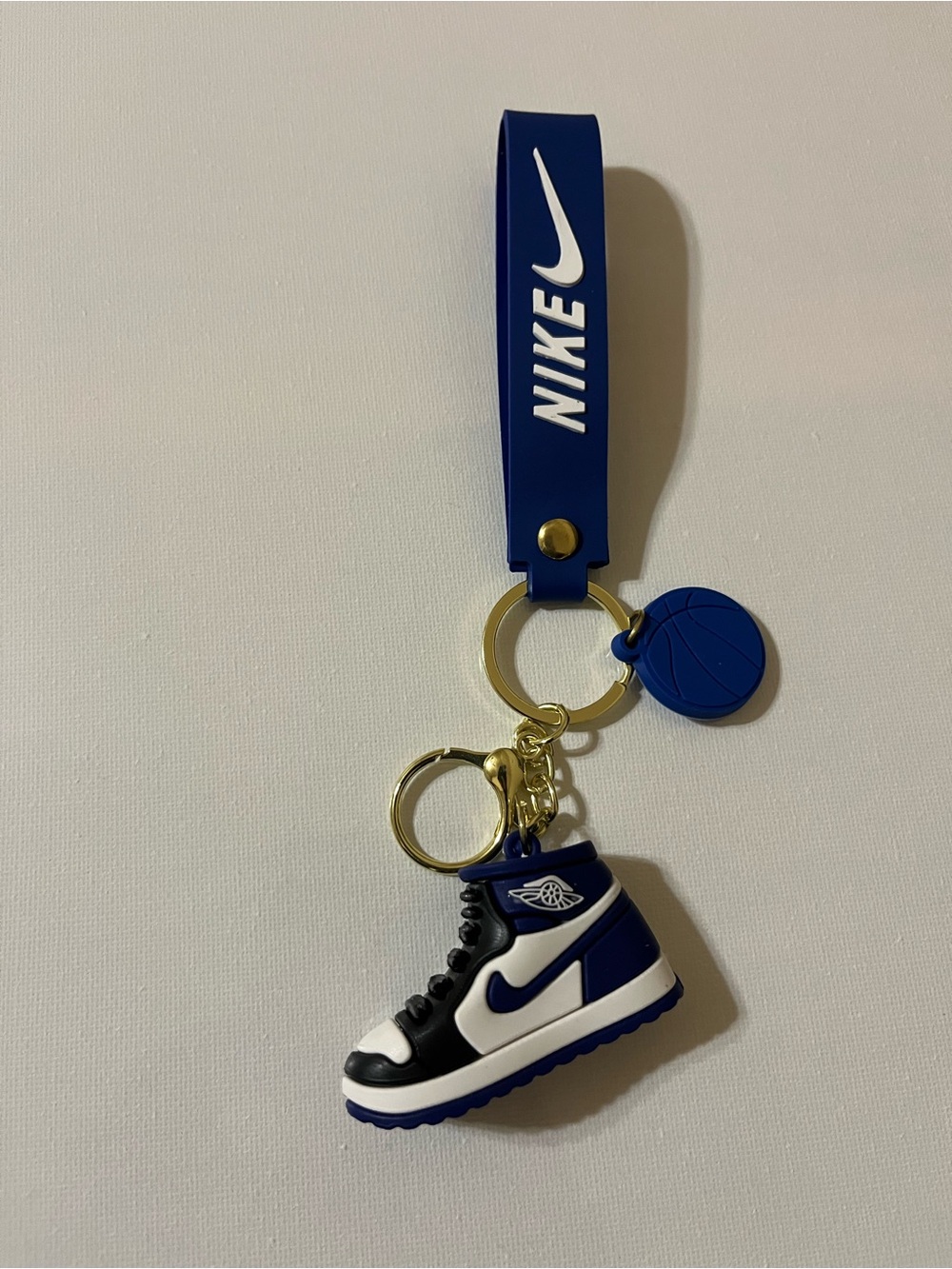 Nike Blue & White Sneaker Keychain with Strap